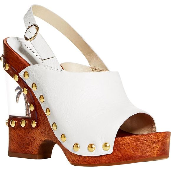 Sophia Webster Shoes - Sophia Webster Womens Paradise White Leather Wedge Sandals Shoes NWT